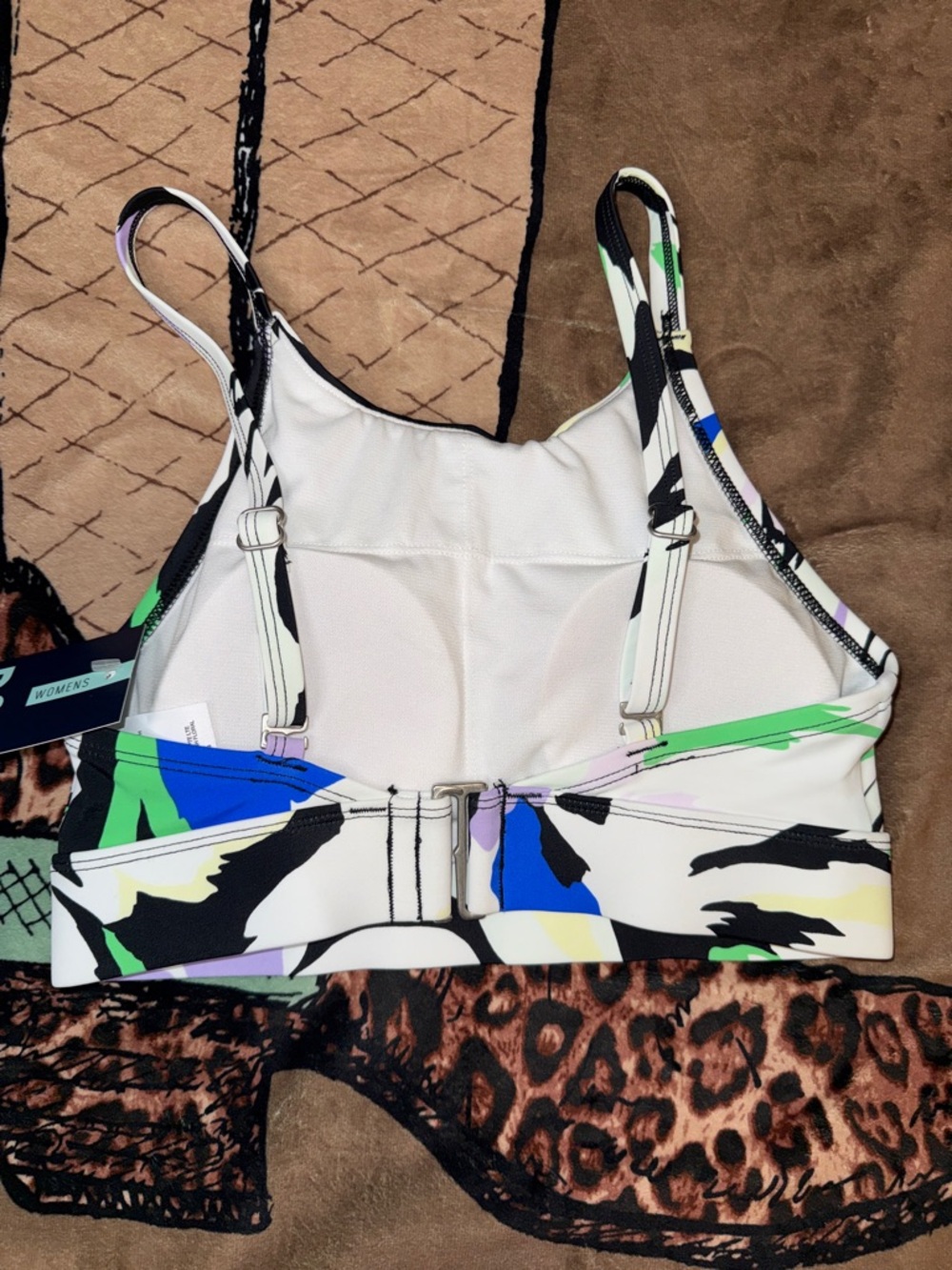 DSG Floral-Print Strappy Swim Top XS - White, Black, Green, Lavender NWT - Picture 6 of 11